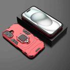 For iPhone 16 Shockproof PC + TPU Holder Phone Case(Red) - 2
