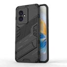 For Honor 100 5G Punk Armor 2 in 1 PC + TPU Phone Case with Holder(Black) - 1