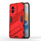 For Honor 100 5G Punk Armor 2 in 1 PC + TPU Phone Case with Holder(Red) - 1