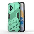 For Honor 100 5G Punk Armor 2 in 1 PC + TPU Phone Case with Holder(Green) - 1