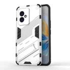 For Honor 100 5G Punk Armor 2 in 1 PC + TPU Phone Case with Holder(White) - 1