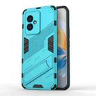 For Honor 100 5G Punk Armor 2 in 1 PC + TPU Phone Case with Holder(Blue) - 1