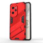 For Honor 100 Pro 5G Punk Armor 2 in 1 PC + TPU Phone Case with Holder(Red) - 1