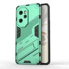 For Honor 100 Pro 5G Punk Armor 2 in 1 PC + TPU Phone Case with Holder(Green) - 1