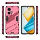 For Honor 90 GT 5G Punk Armor 2 in 1 PC + TPU Phone Case with Holder(Light Red) - 3