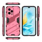 For Honor 200 Lite 5G Global Punk Armor 2 in 1 PC + TPU Phone Case with Holder(Light Red) - 3