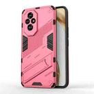 For Honor 200 Punk Armor 2 in 1 PC + TPU Phone Case with Holder(Light Red) - 1