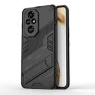 For Honor 200 Pro Punk Armor 2 in 1 PC + TPU Phone Case with Holder(Black) - 1