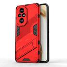 For Honor 200 Pro Punk Armor 2 in 1 PC + TPU Phone Case with Holder(Red) - 1