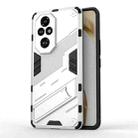 For Honor 200 Pro Punk Armor 2 in 1 PC + TPU Phone Case with Holder(White) - 1