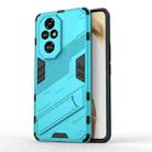 For Honor 200 Pro Punk Armor 2 in 1 PC + TPU Phone Case with Holder(Blue) - 1