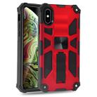 For iPhone X / XS Shockproof TPU + PC Magnetic Protective Case with Holder(Red) - 1