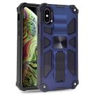 For iPhone X / XS Shockproof TPU + PC Magnetic Protective Case with Holder(Blue) - 1