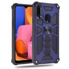 For Samsung Galaxy A20s Shockproof TPU + PC Magnetic Protective Case with Holder(Blue) - 1