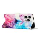 For iPhone 16 Pro Max Painted Marble Pattern Leather Phone Case(Pink Purple) - 3