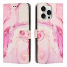 For iPhone 16 Pro Painted Marble Pattern Leather Phone Case(Rose Gold) - 1