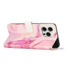 For iPhone 16 Pro Painted Marble Pattern Leather Phone Case(Rose Gold) - 3