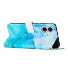 For iPhone 16 Painted Marble Pattern Leather Phone Case(Blue Green) - 3