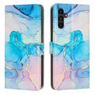For Samsung Galaxy A25 5G Painted Marble Pattern Leather Phone Case(Pink Green) - 1
