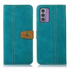 For Nokia G42 5G Stitching Thread Calf Texture Leather Phone Case(Light Green) - 1