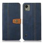 For Nokia C110 4G Stitching Thread Calf Texture Leather Phone Case(Blue) - 1