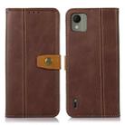 For Nokia C110 4G Stitching Thread Calf Texture Leather Phone Case(Coffee) - 1