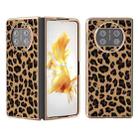 For Huawei Mate X3 Nano Plating Leopard Print Phone Case(Brown) - 1