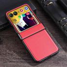 For Motorola Razr 40 Ultra Three-stage Folding Leather Texture Phone Case(Red) - 1