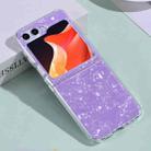 For Samsung Galaxy Z Flip5 5G Shell Pattern Glitter Shockproof Phone Case(Purple) - 1