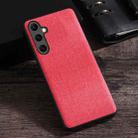 For Samsung Galaxy S23 FE 5G Cloth Texture PU + TPU Phone Case(Red) - 1