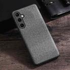 For Samsung Galaxy S23 FE 5G Cloth Texture PU + TPU Phone Case(Grey) - 1