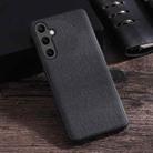 For Samsung Galaxy A35 Cloth Texture PU + TPU Phone Case(Black) - 1