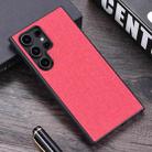 For Samsung Galaxy S24 Ultra Cloth Texture PU + TPU Phone Case(Red) - 1