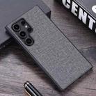 For Samsung Galaxy S24 Ultra Cloth Texture PU + TPU Phone Case(Grey) - 1