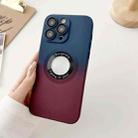 For iPhone 14 Pro Max Two-color Gradient MagSafe TPU Phone Case(Blue+Wine Red) - 1