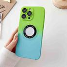 For iPhone 12 Pro Max Two-color Gradient MagSafe TPU Phone Case(Green+Blue) - 1