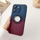 For iPhone 12 Two-color Gradient MagSafe TPU Phone Case(Blue+Wine Red) - 1