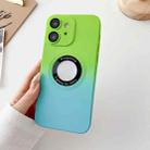 For iPhone 12 Two-color Gradient MagSafe TPU Phone Case(Green+Blue) - 1