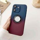 For iPhone 11 Two-color Gradient MagSafe TPU Phone Case(Blue+Wine Red) - 1
