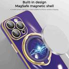 For iPhone XR Multifunction Electroplating MagSafe Holder Phone Case(Dark Purple) - 6