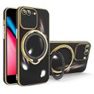 For iPhone 8 Plus / 7 Plus Multifunction Electroplating MagSafe Holder Phone Case(Black) - 1