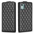 For Nokia C12 Diamond Lattice Vertical Flip Leather Phone Case(Black) - 1