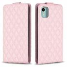 For Nokia C12 Diamond Lattice Vertical Flip Leather Phone Case(Pink) - 1