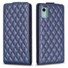 For Nokia C12 Diamond Lattice Vertical Flip Leather Phone Case(Blue) - 1