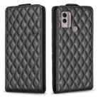 For Nokia C22 Diamond Lattice Vertical Flip Leather Phone Case(Black) - 1