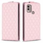 For Nokia C22 Diamond Lattice Vertical Flip Leather Phone Case(Pink) - 1