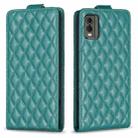 For Nokia C32 Diamond Lattice Vertical Flip Leather Phone Case(Green) - 1