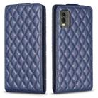 For Nokia C32 Diamond Lattice Vertical Flip Leather Phone Case(Blue) - 1