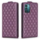 For Nokia G21 / G11 Diamond Lattice Vertical Flip Leather Phone Case(Dark Purple) - 1