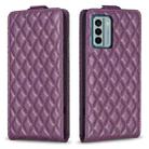 For Nokia G22 Diamond Lattice Vertical Flip Leather Phone Case(Dark Purple) - 1